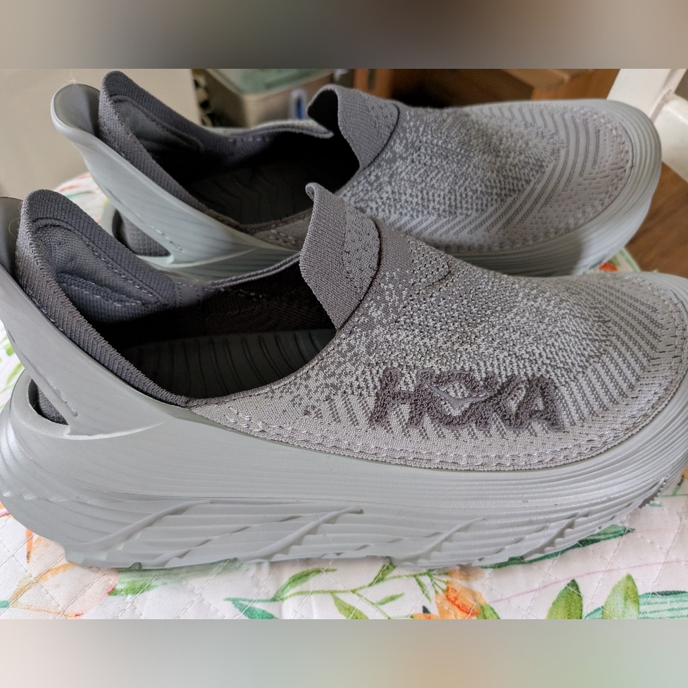 Hoka Restore TC slip-on shoes in Satellite Grey/Stellar Grey Size Woman's 11 - Picture 2 of 5